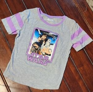 Star Wars Kids Gray And Lavendar RingerTee